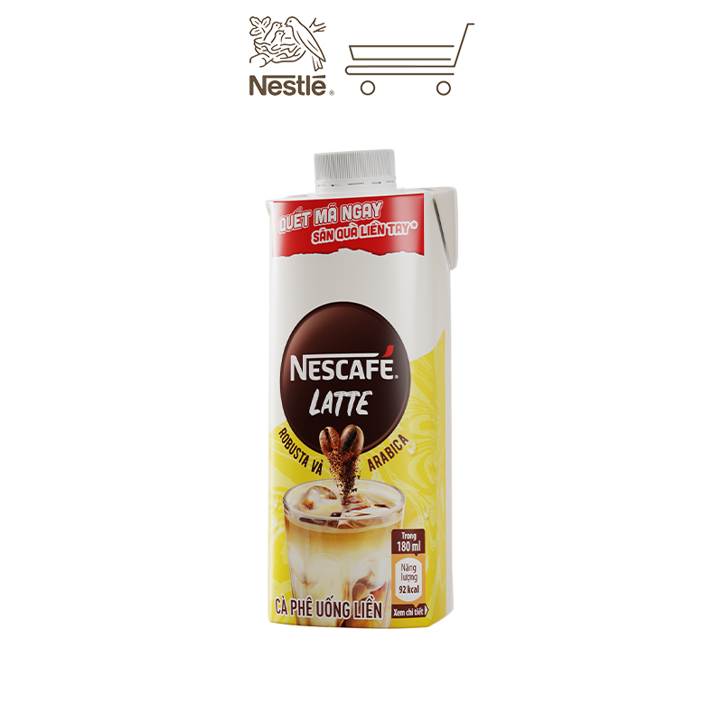 [PHIÊN BẢN KHUYẾN MÃI]  Thùng 24 Hộp Cà phê uống liền NESCAFÉ Latte (hộp 180ml)