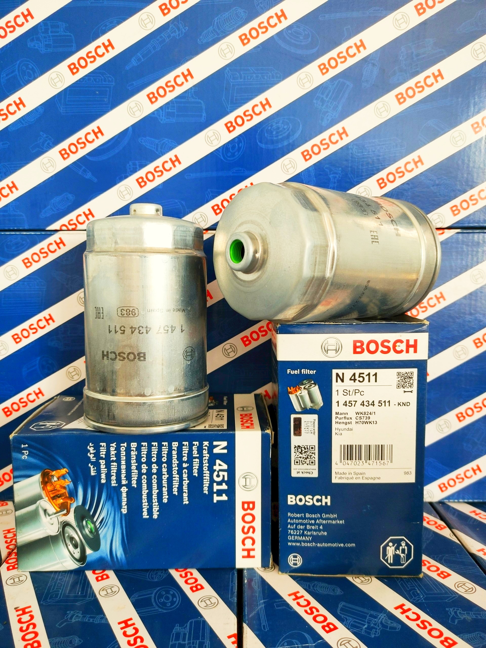Lọc Nhiên Liệu Bosch Hyundai Creta 1.6, Tucson 2.0, SantaFe 2.2 Máy dầu/Diesel