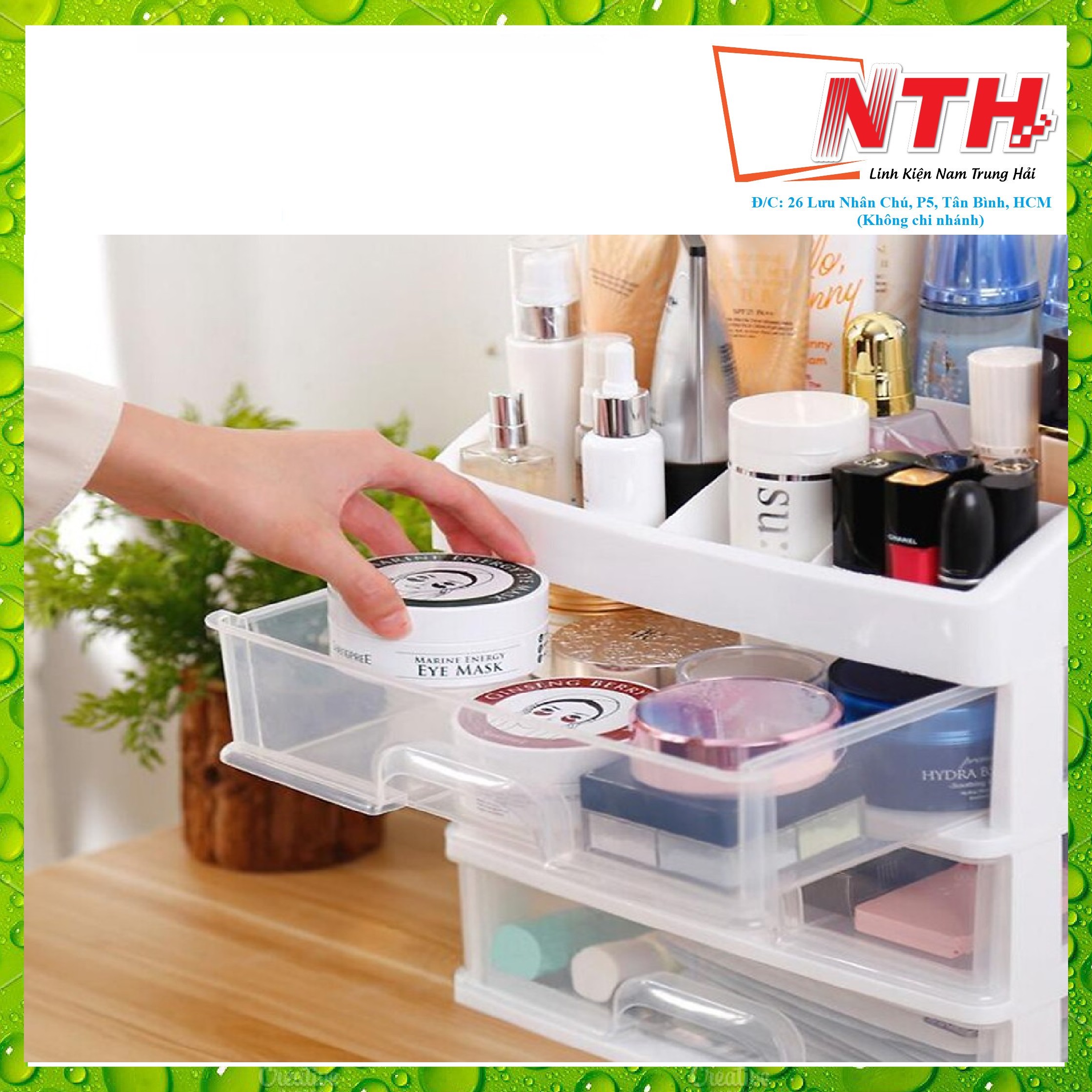 Kệ Đựng Mỹ Phẩm Đồ Trang Điểm Trang Sức 4 Tầng Ngăn Kéo Tiện Dụng