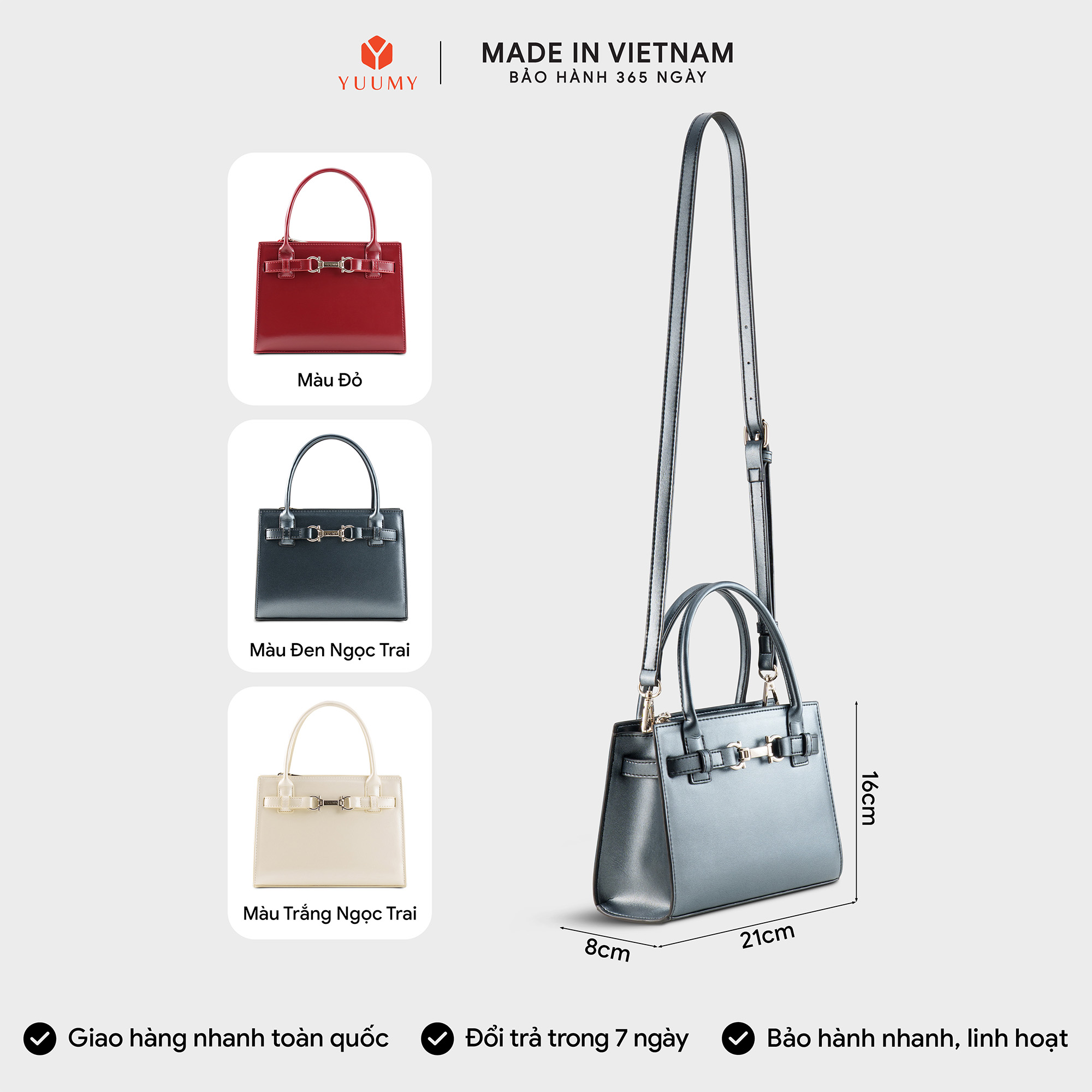 Túi Yuumy ( Thời trang nữ dạo phố sang trọng - Túi xách da Glossy YTX87 )