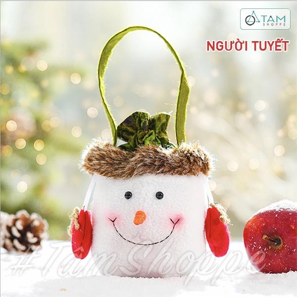 Túi vải đựng kẹo Noel Vintage dây rút X-TDK-02