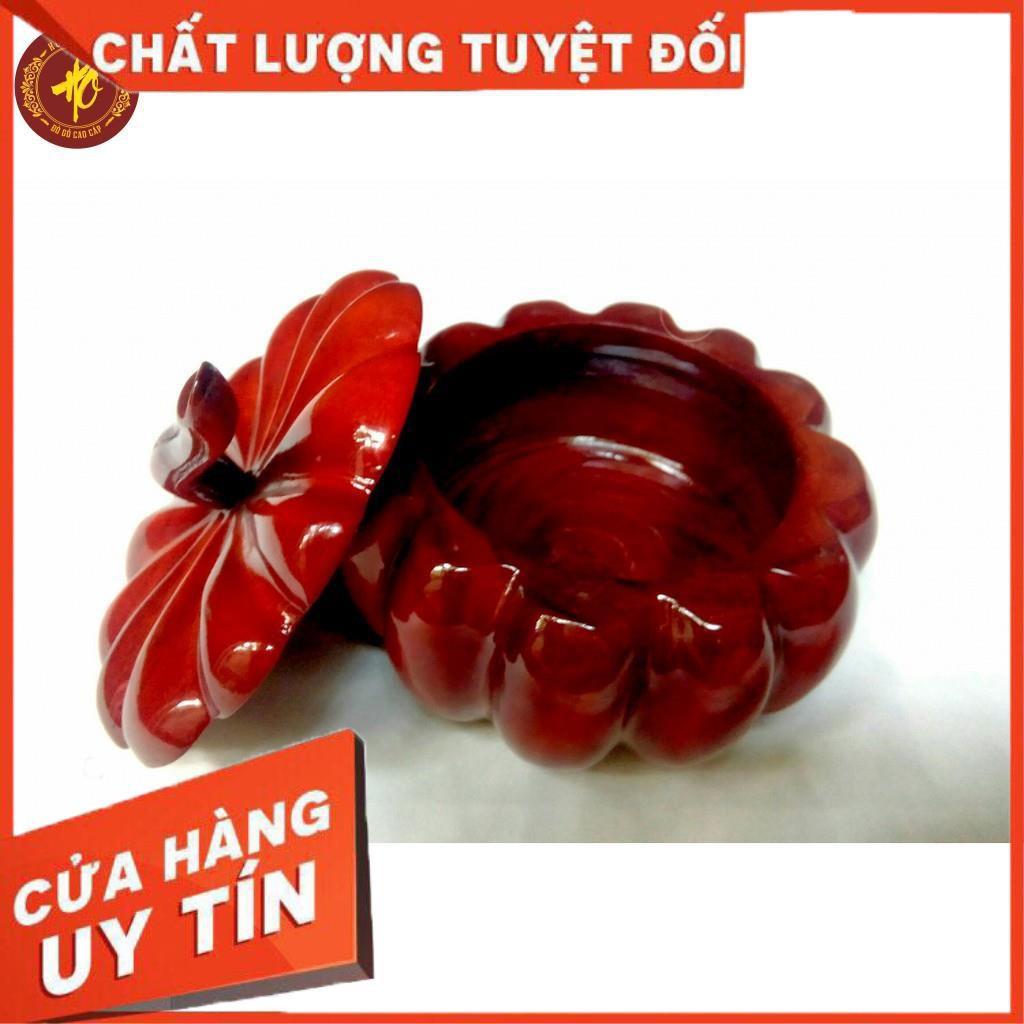 KHAY ĐỰNG BÁNH KẸO QUẢ BÍ NGÔ - GỖ HƯƠNG ĐỤC TAY LIỀN KHỐI