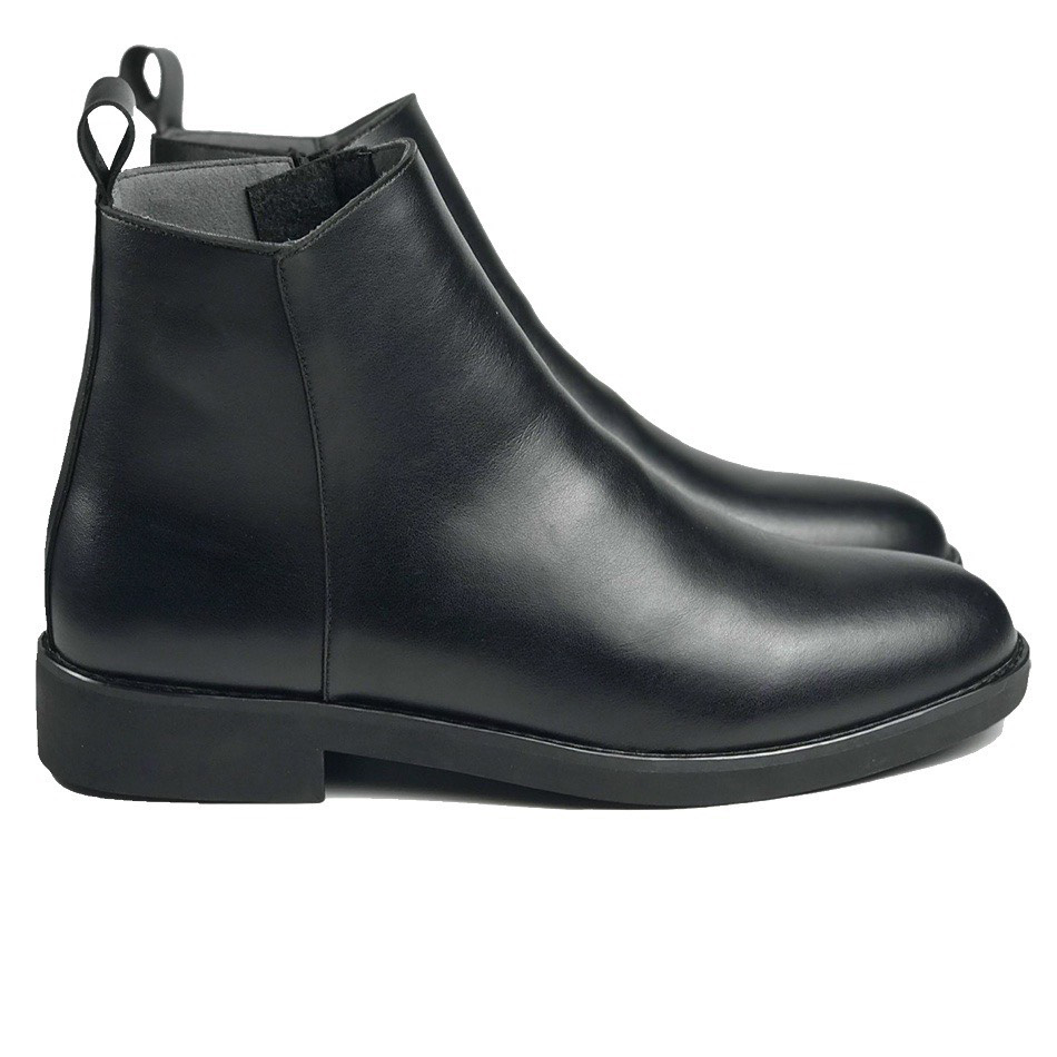 Giày chelsea zip boots black cao cổ chất liệu cao cấp bảo hành chính hãng 12 tháng