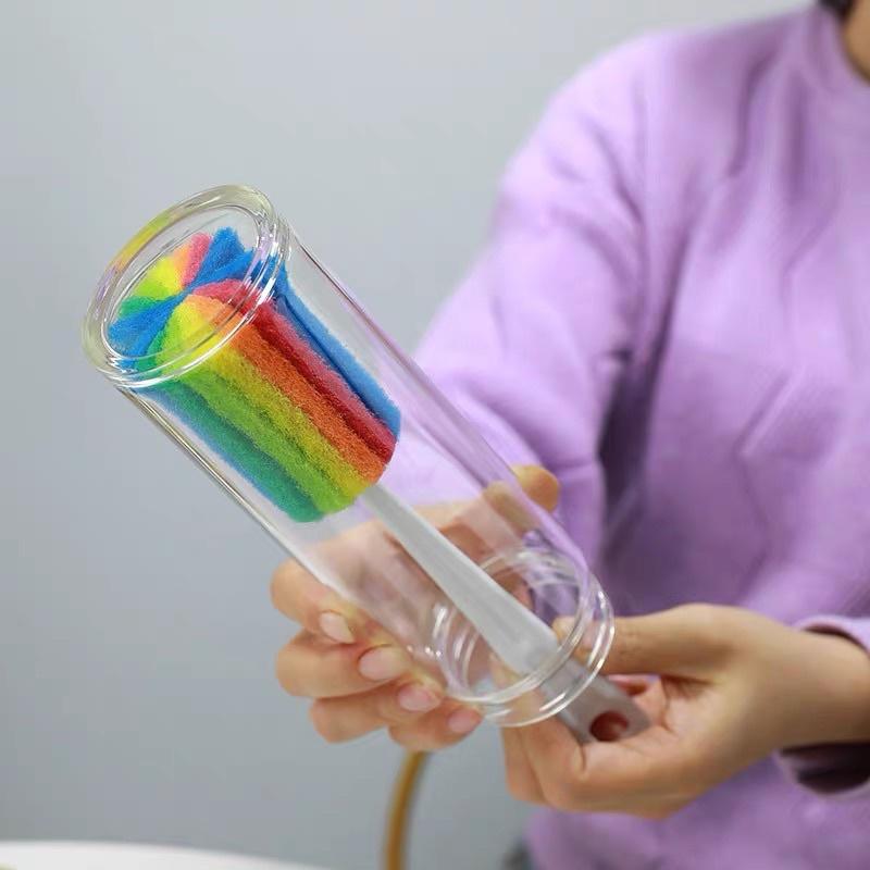 Cây Cọ Rửa Cốc Chén Bình Sữa Cọ Ly Xốp 7 Màu Siêu Hót Hít