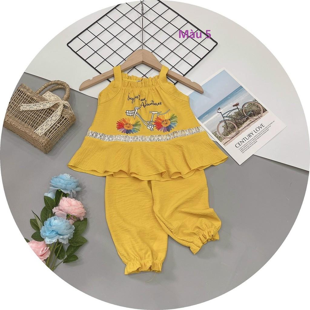 SÉT ÁO 2 DÂY HOA CÚC PHỐI QUẦN LỬNG BÉ GÁI