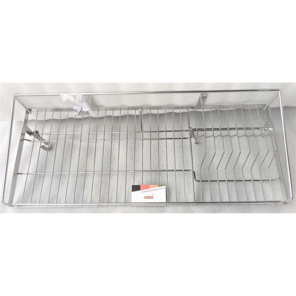 kệ úp chén inox 304 treo tường cao cấp, kệ chén bát inox 1 tầng