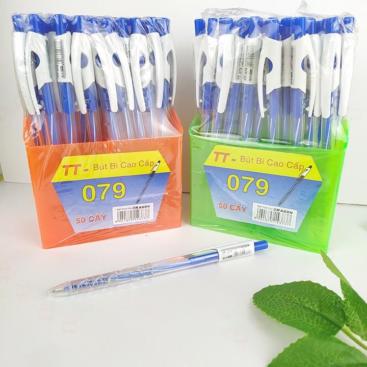 Khay 50 bút bi xanh cao cấp TT- 079 giá rẻ chất lượng tốt