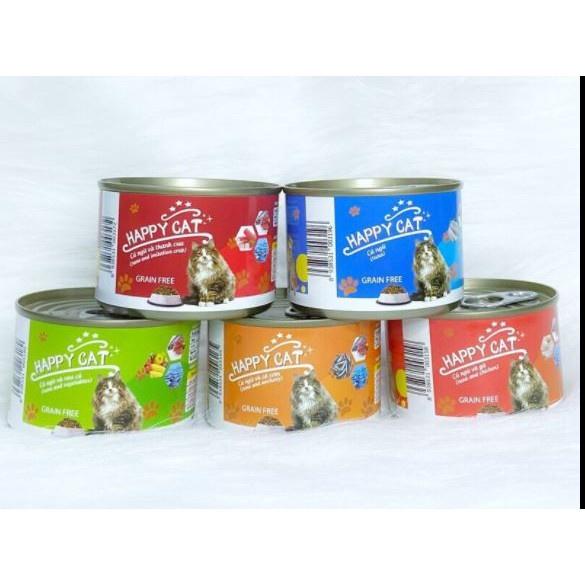 Pate HAPPY CAT LON 160Gr, Pate Siêu Dinh Dưỡng Cho Mèo