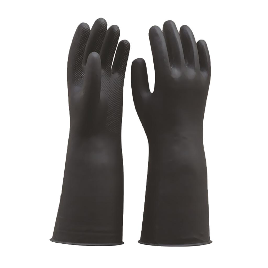 2 Pcs Black Latex Rubber Work Safety Gloves Garden Washing Housework Gloves