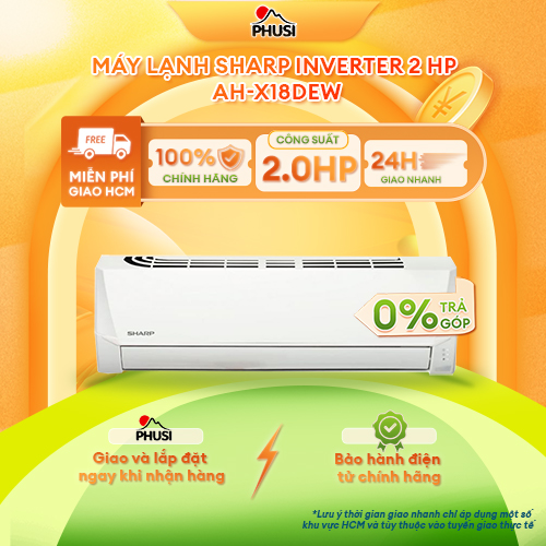 Máy lạnh Sharp Inverter 1 HP AH-X10DEW - Hàng Chính Hãng - Mẫu mới 2026