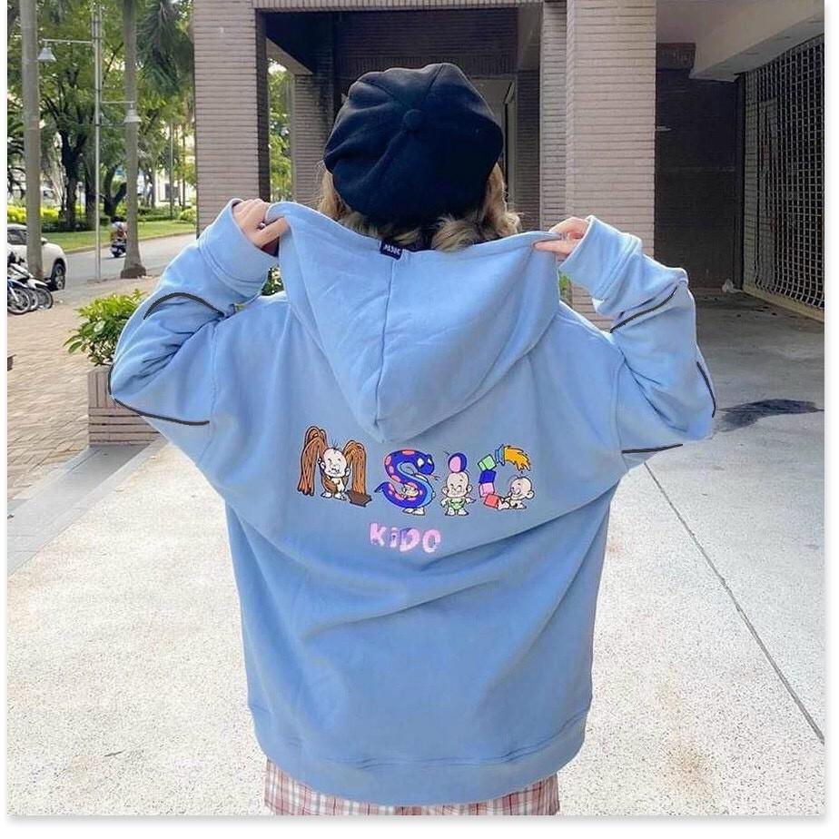 ÁO KHOÁC NỮ VÃI NỈ FORM RÔNG IN HÌNH HỌA TIẾT XIN ĐẸP LANA FASHION
