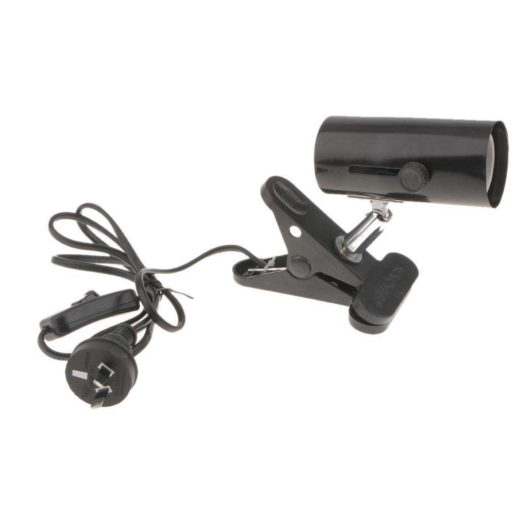 Lovoski Reptile Ceramic Heat Light Bulb Holder Lamp Holder E27 AU Plug Black