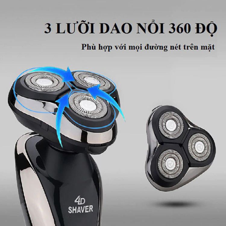 Máy Cạo Râu Đa Năng 9D Shaver - Máy Cạo Râu 4in1 Tặng Kèm 6 Phụ Kiện Cao Cấp