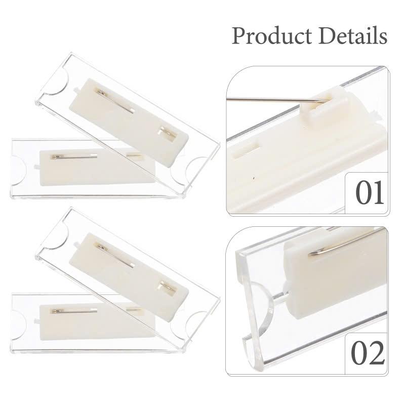 Acrylic, Combo 10 cái thẻ tên - Bảng tên - Thẻ cài ngực mica kim băng, 70x25mm
