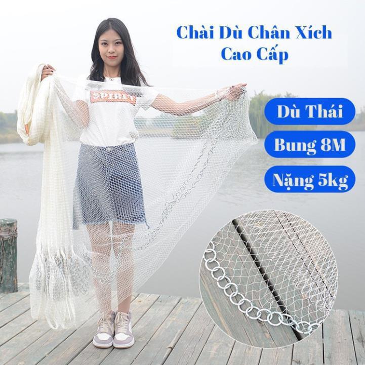 siêu rẻ siêu rẻ Chài dù thái chân xích cao 4M Bung 8M nặng 5kg