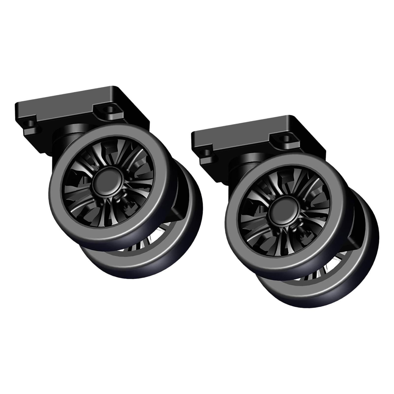 2x Luggage Suitcase Replacement Wheels with Brake Durable for Suitcase