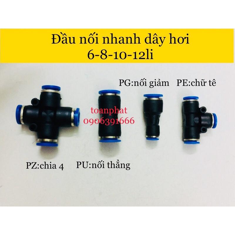 Khớp nối nhanh dây khí 6,8,10,12 bộ 100 cái