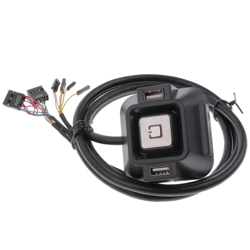 2-3pack Desktop PC Computer Power Switch & USB Port Reset Button&3.5mm Audio