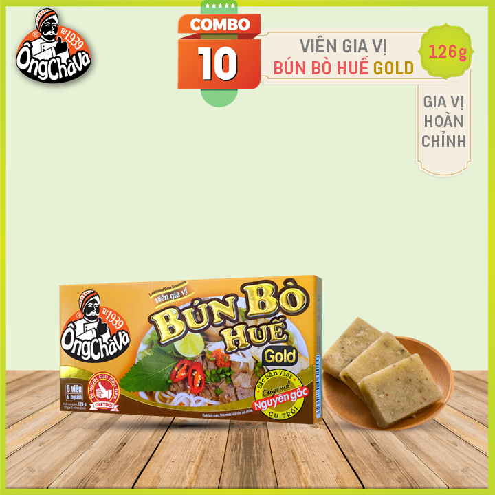 Hình ảnh Combo 10 Hộp Gia Vị Viên Bún Bò Huế Ông Chà Và 126g (Hue Beef Rice Noodle Soup Cubes)