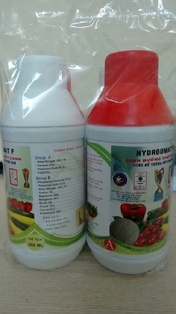 2 CẶP DINH DƯỠNG THỦY CANH CHO CÂY ĂN QUẢ HYDROUMAT F