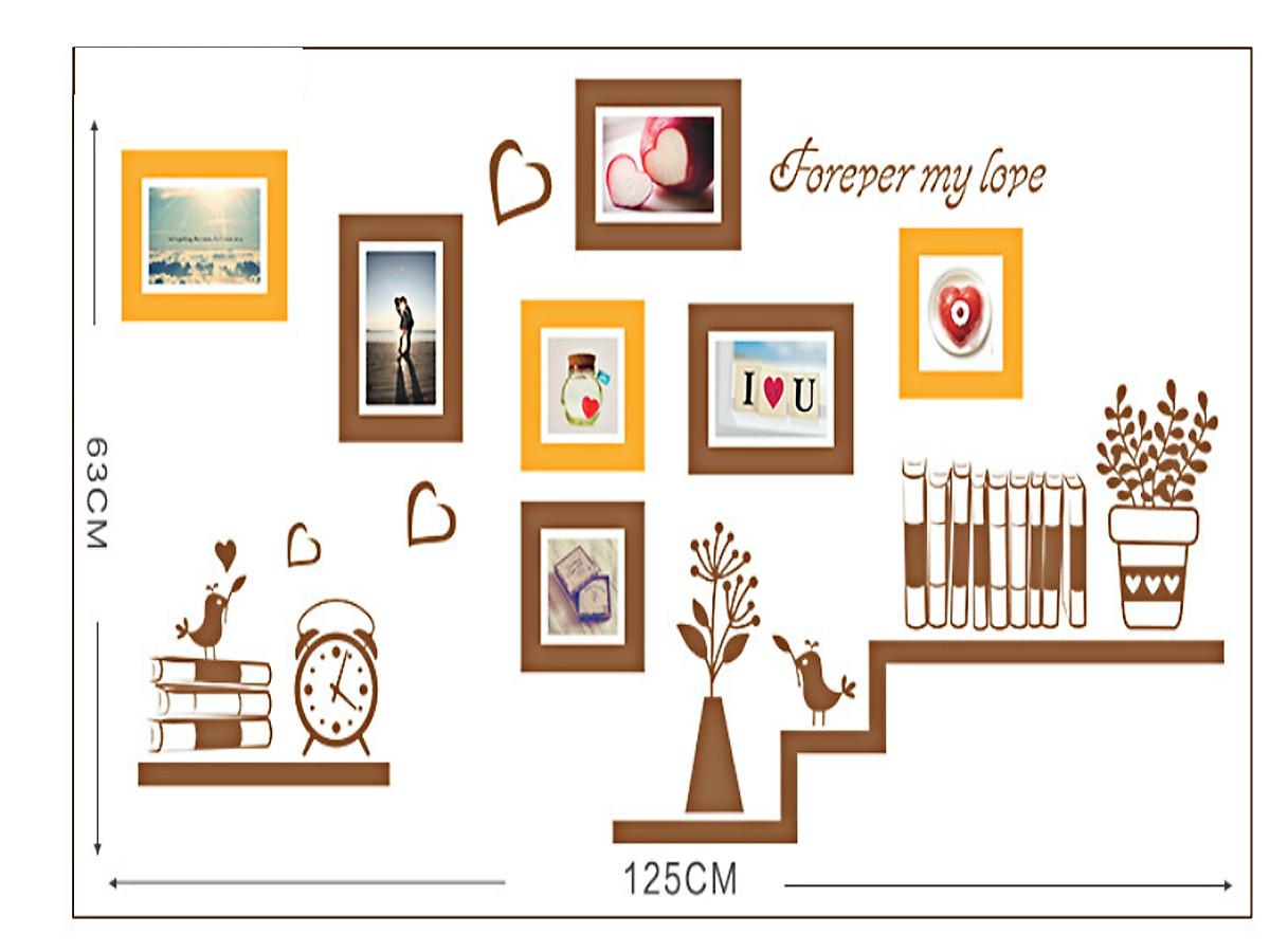 DECAL DÁN TƯỜNG KHUNG ẢNH PHOTO NÂU - HP387