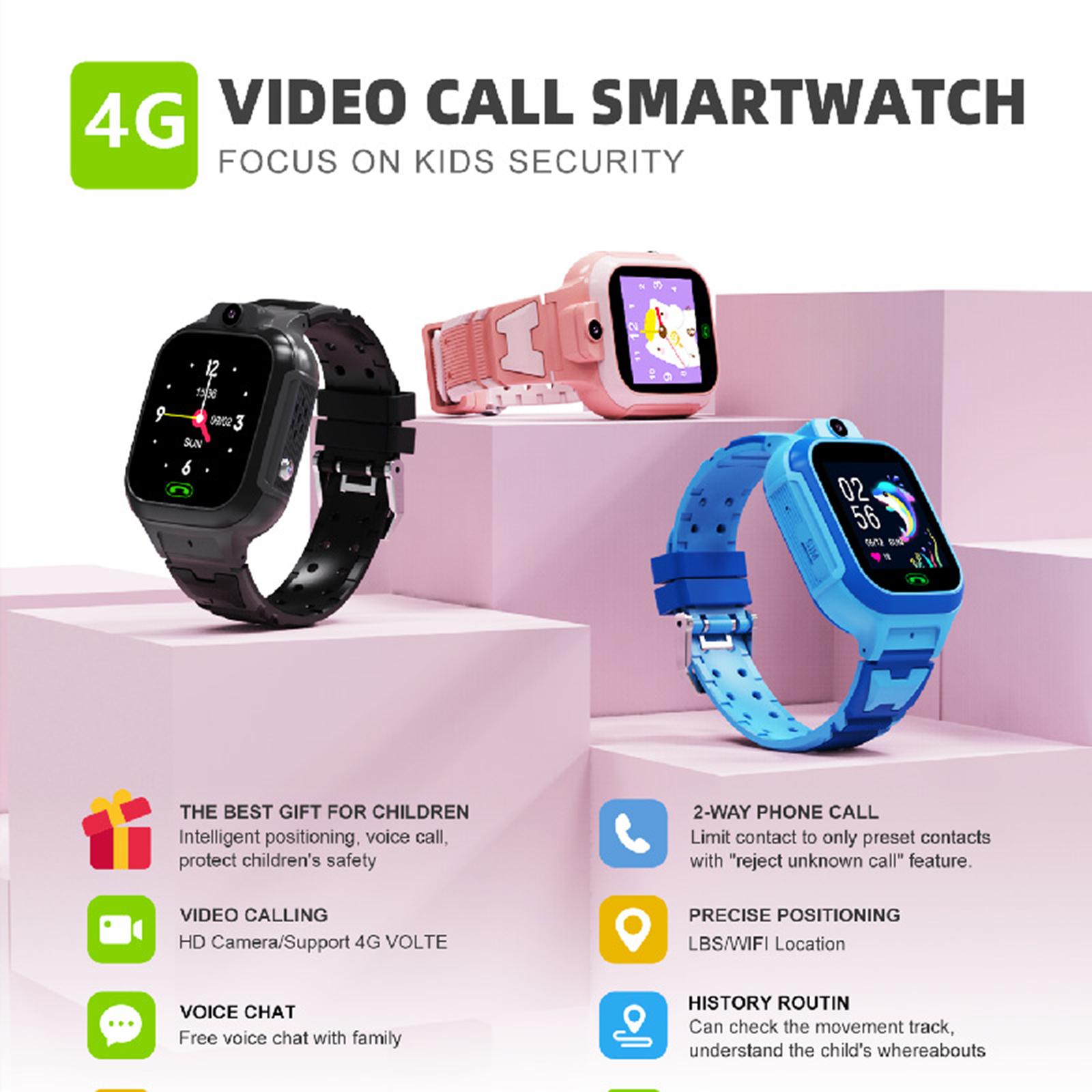 LT37 4G Kids Smart Phone Call Watch Video Chat LBS GPS WiFi SOS Monitor Camera Child Voice Chat Baby Smartwatch