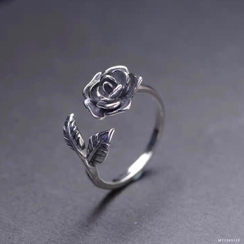 Nhẫn nữ bạc thái Minh Tâm Jewelry bông hoa hồng bạc 925