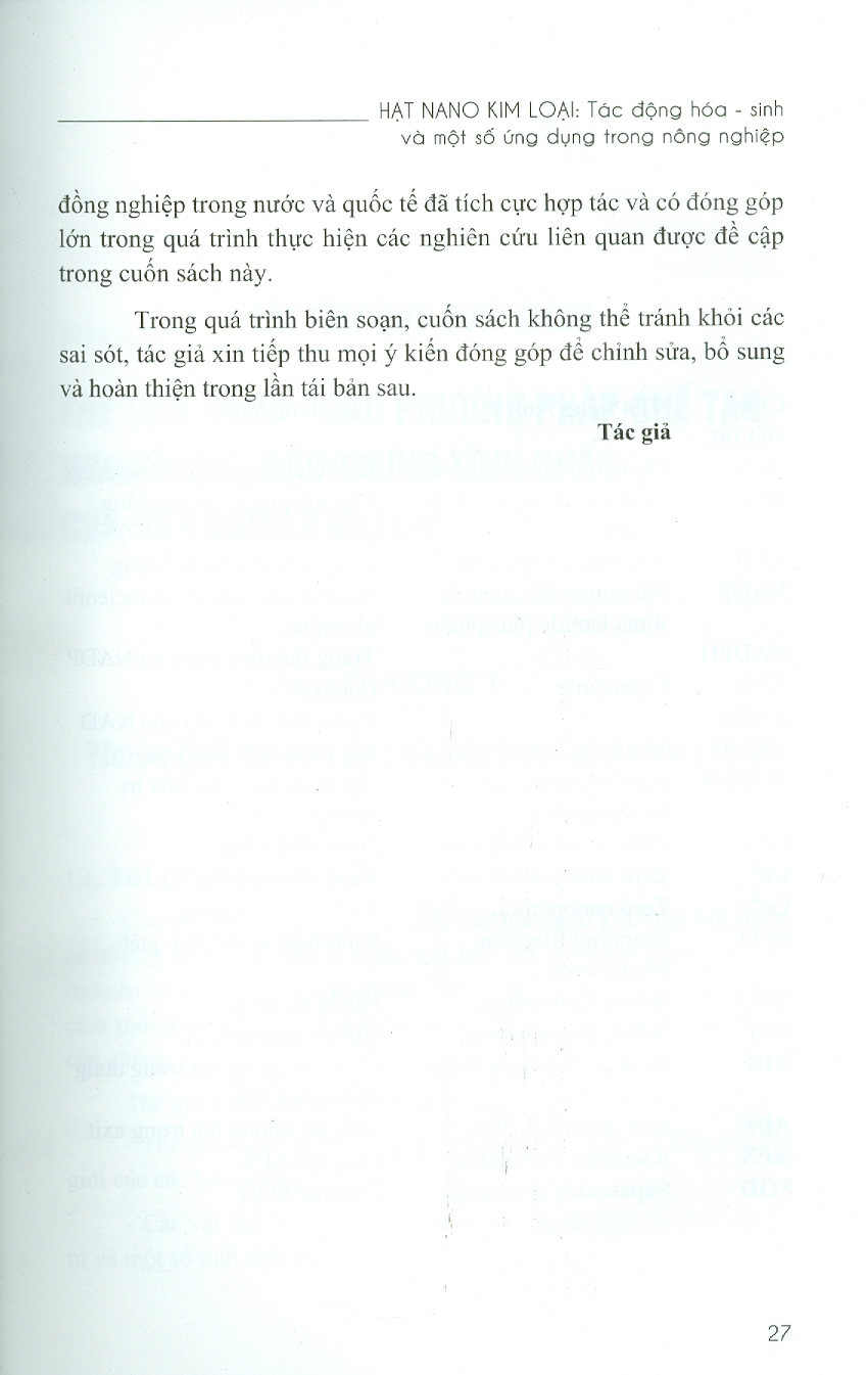 Hạt Nano Kim Loại: Tác Động Hóa-Sinh Và Một Số Ứng Dụng Trong Nông Nghiệp (Bìa Cứng)