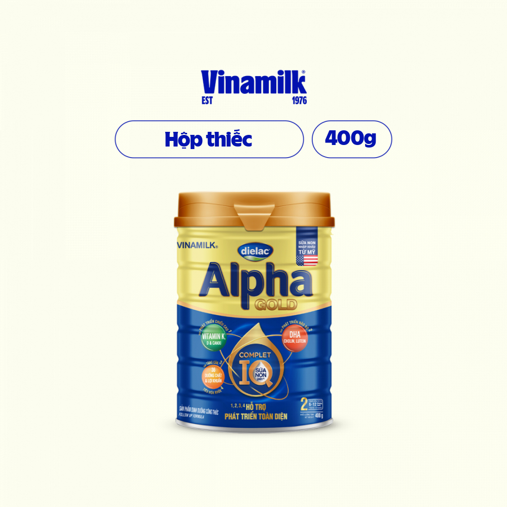 Sữa Bột Vinamilk Dielac Alpha Gold IQ Step 2 Hộp Thiếc