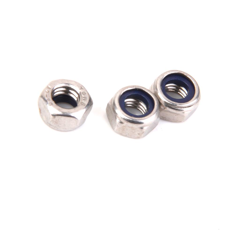 2x10Pcs M5 Stainless Steel A2 Nylon Collar Insert Self-lock Nuts Bolts Screws
