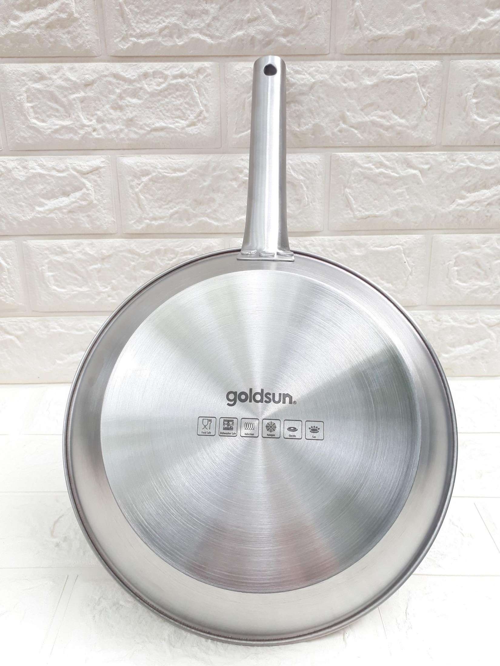 Chảo Inox Chống Dính Goldsun GPP03-FF24 (24cm) Dùng Mọi Bếp - Màu Ngẫu Nghiên - Chính Hãng