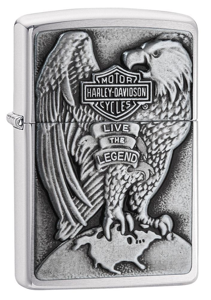 Bật Lửa Zippo Made in the USA Eagle and Globe Emblem Brushed Chrome 200HD.H231