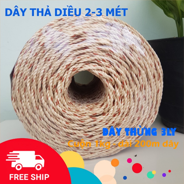 Dây thừng chuyên giăng giàn cây leo 200 mét|| 1kg. dây thừng 3 ly