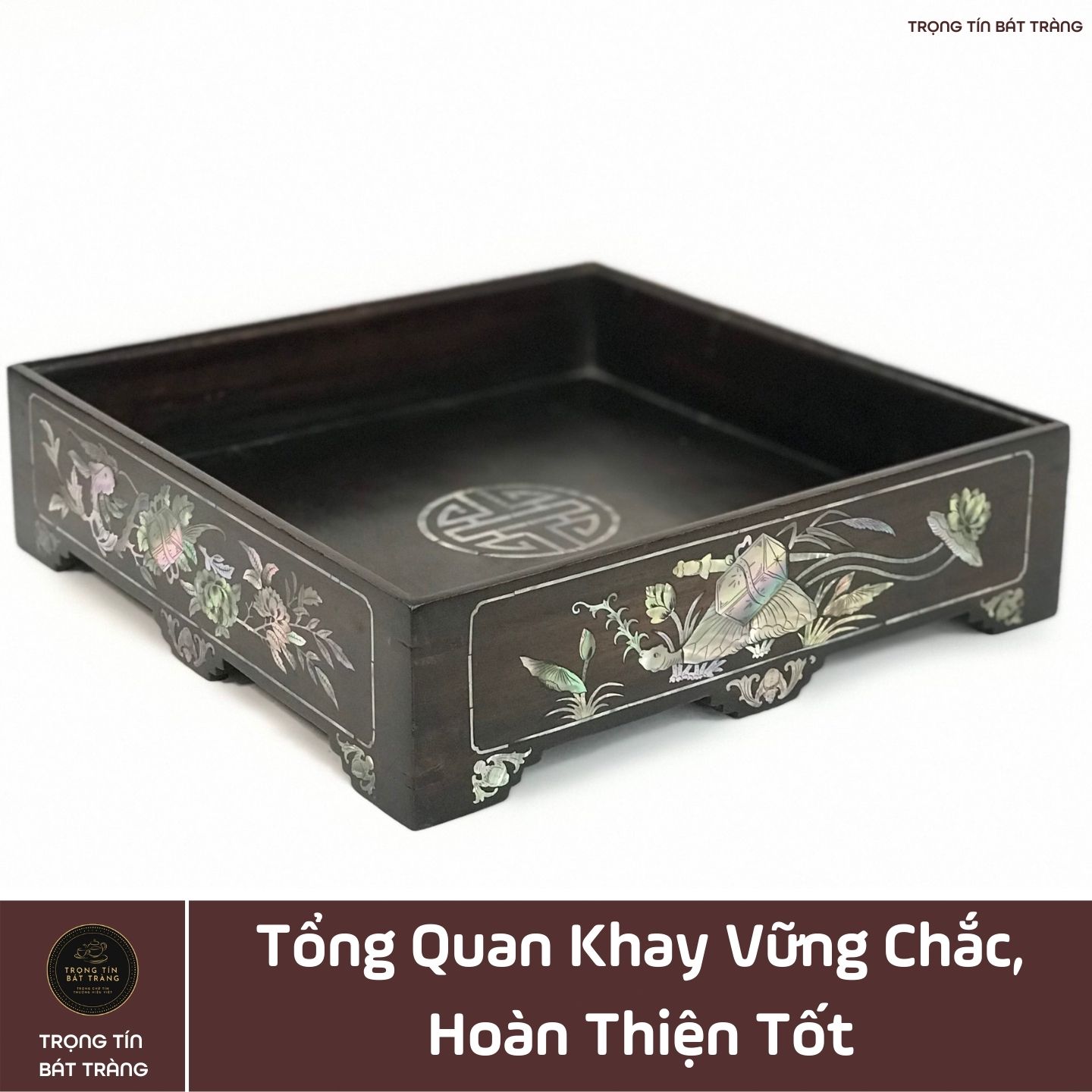 Khay Trà Gỗ Ngụ Hình Vuông Kích Thước 26*26*7 cm KT 93