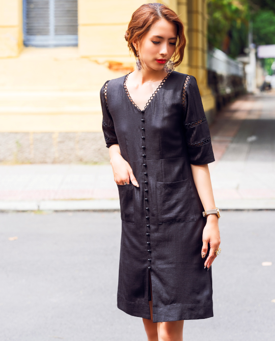 Đầm Suông Linen Procida DRE137 thời trang thiết kế Hity