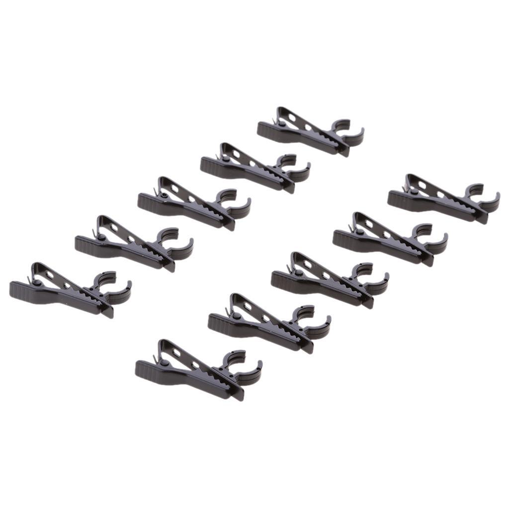 20 Pieces Ring-type Lapel Lavalier Tie Microphone Metal Clips Mic Holder