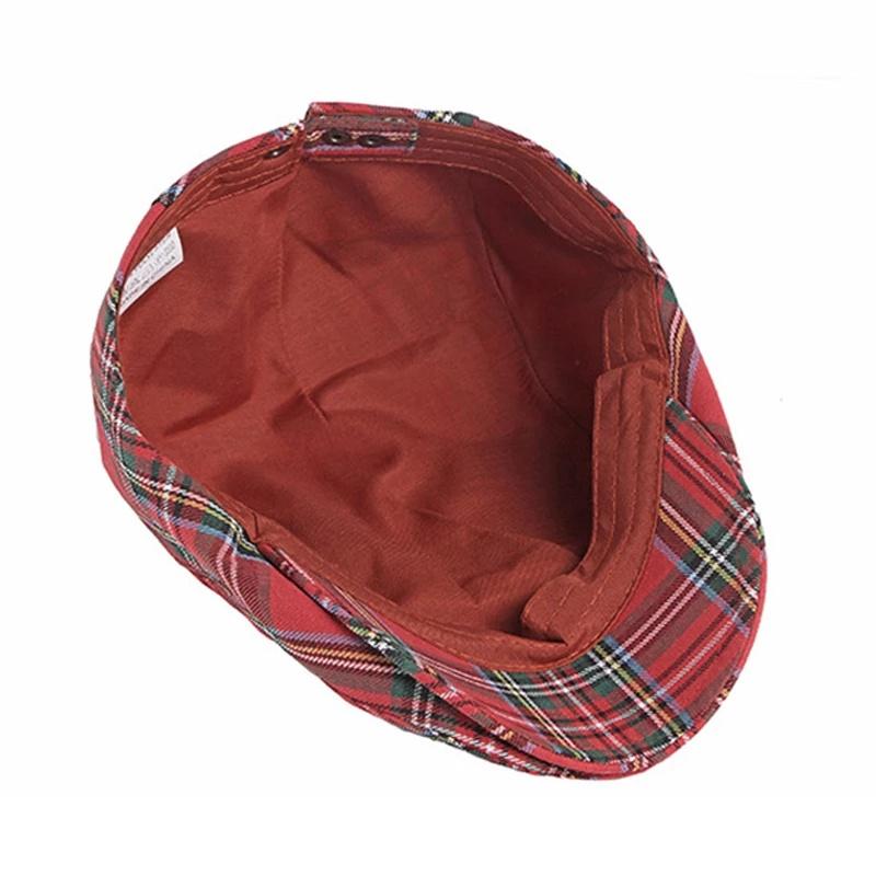 French Style Retro Classic Lattice Berets/ Unisex Adjustable Literary Painter Cap/ Spring Summer Sunshade Red Green Duckbill Flat Hat
