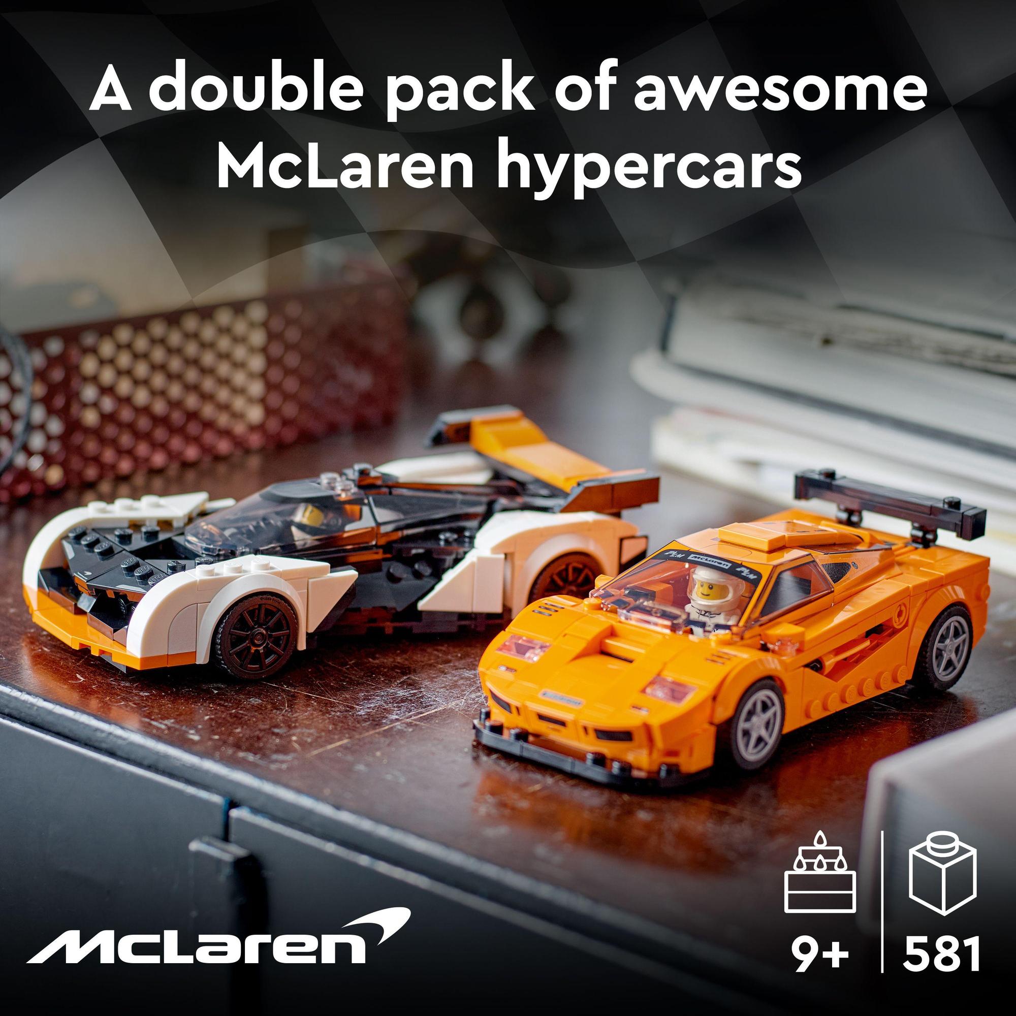 LEGO SPEED CHAMPIONS 76918 Siêu xe McLaren Solus GT &amp; McLaren F1 LM (581 chi tiết)