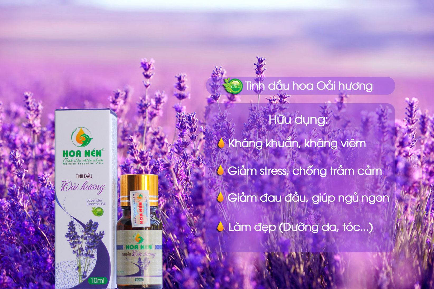 Tinh dầu Oải hương 10ml - Hoa Nén