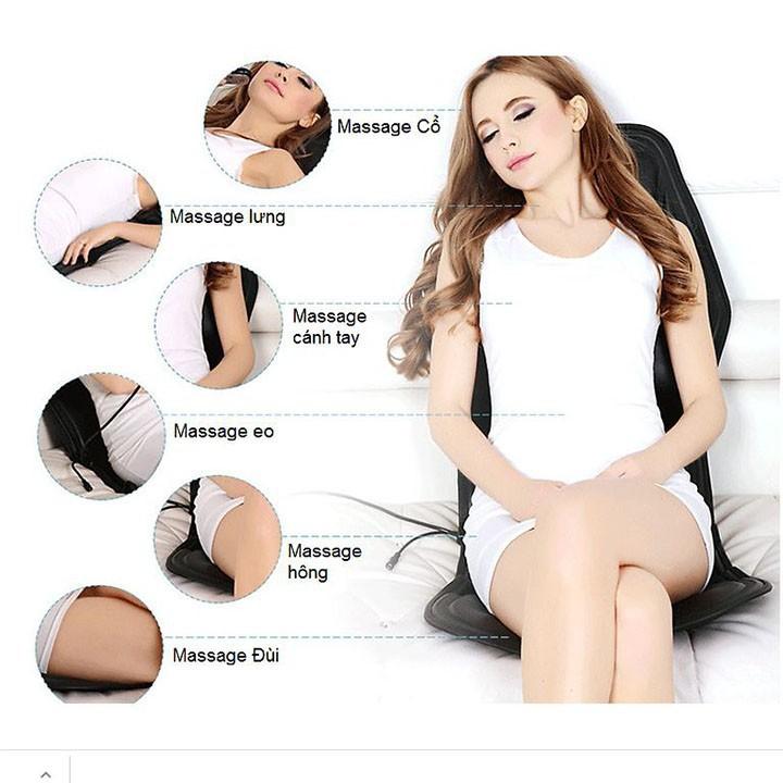 Đệm massage toàn thân 8 vùng dùng cho gia đình và trên xe hơi Full body massage (12V/220V)