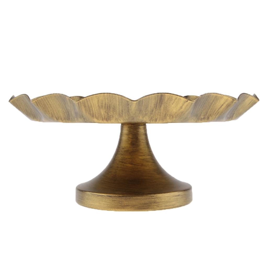 Vintage Metal Round Display Cake Stand Food Platter Serving Rack Holder S
