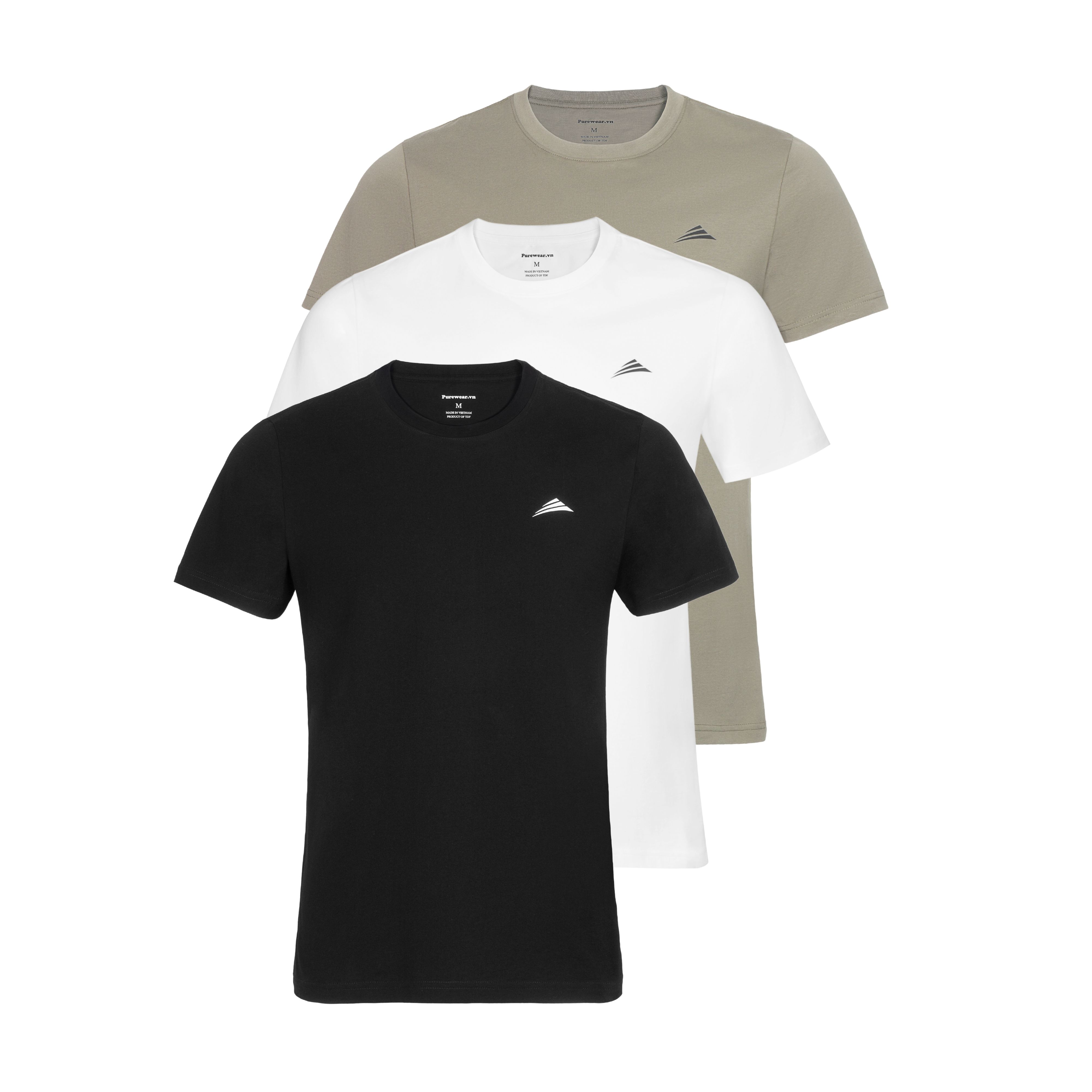Combo 3 áo thun nam ALLPUR cotton cổ tròn phong cách tối giản