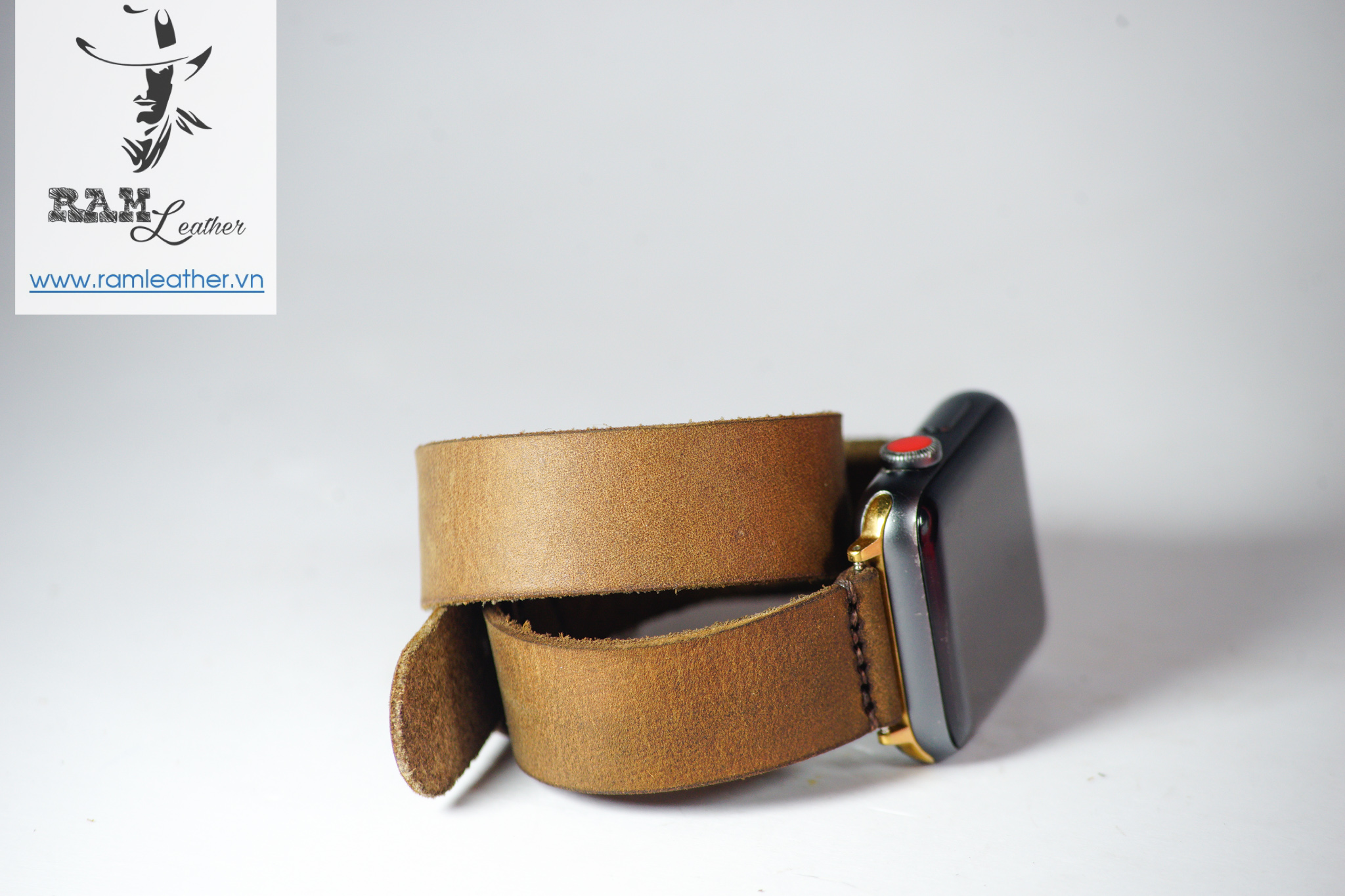 DÂY ĐỒNG HỒ DOUBLESTRAP DA BÒ NÂU ĐẤT HANDMADE - ĐỦ SIZE