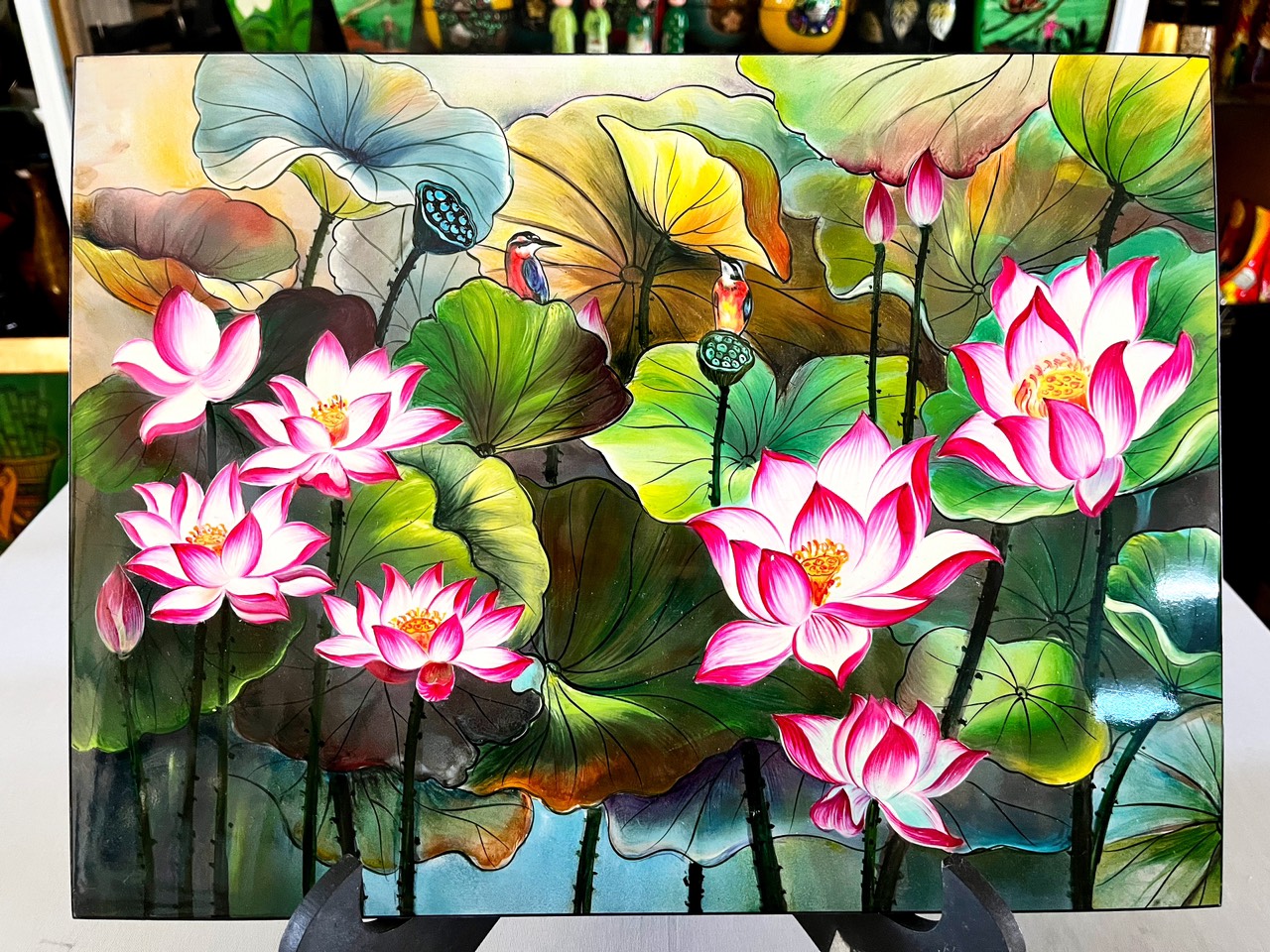 Tranh Sơn Mài - HOA SEN | Size 30x40 cm | Tinh Hoa Nghệ Thuật Việt – Thanh Tịnh và Trang Nhã