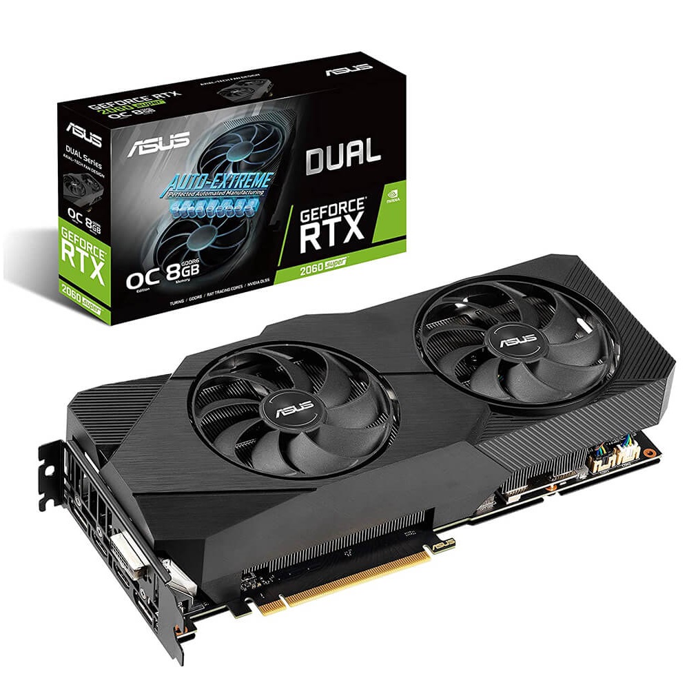 Card đổ họa VGA ASUS DUAL-RTX2060S-O8G-EVO-V2 GDDR6 8GB 256-bit - Hàng Chính Hãng