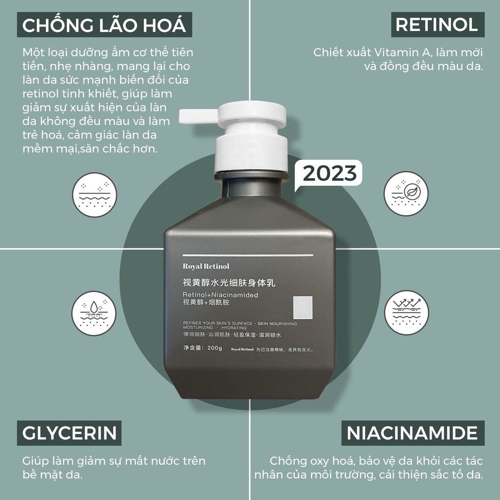 Kem Ủ Trắng Body Retinol Niacinamide - Royal Retinol B22 - 2023