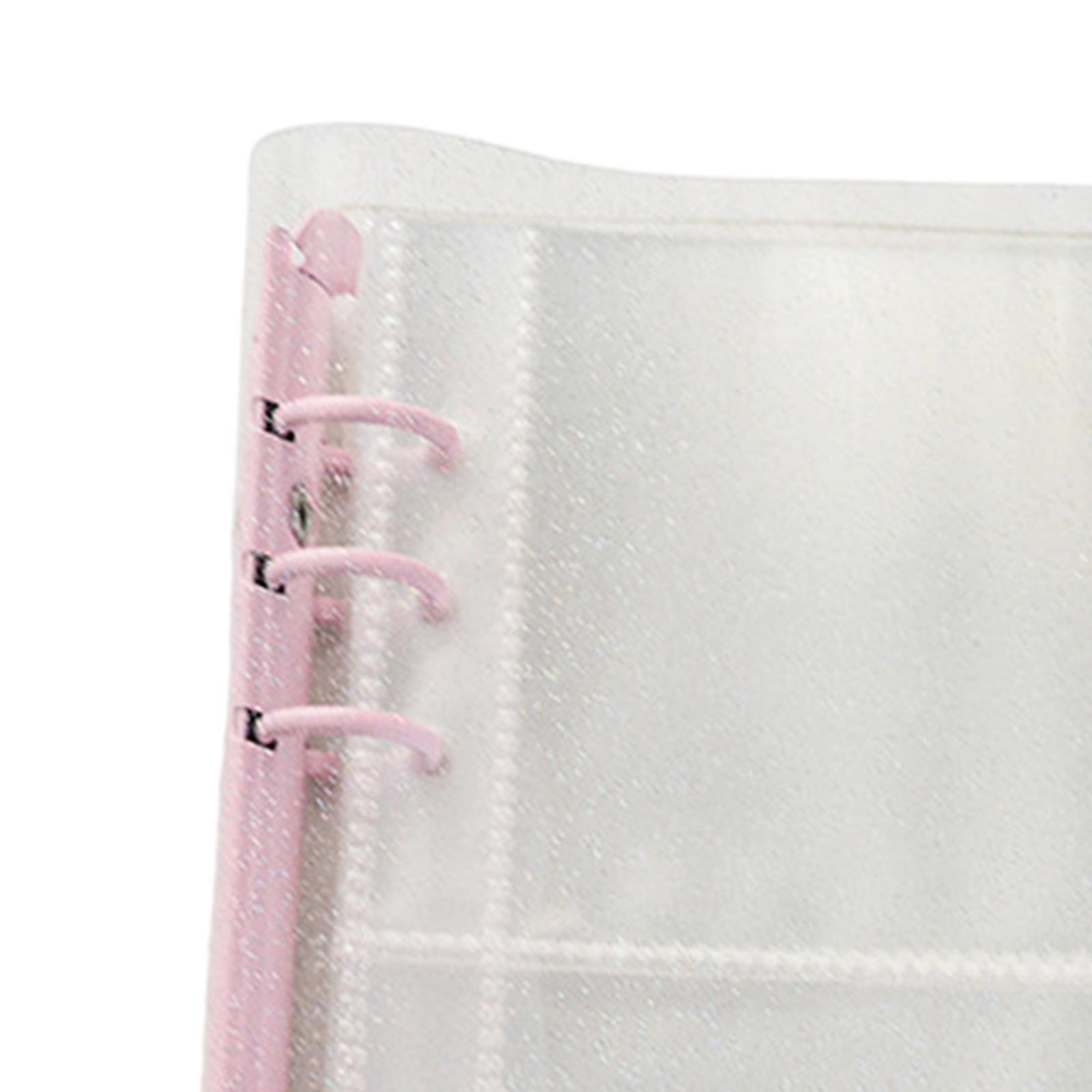 3 inch Photo Album Picture Card Protectors Sleeve  Shiny Clear  Pink