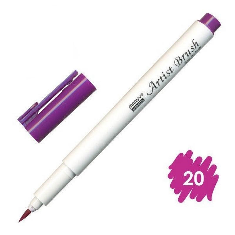 Bút lông đầu cọ viết calligraphy Marvy Artist Brush 1100 - Magenta (20)