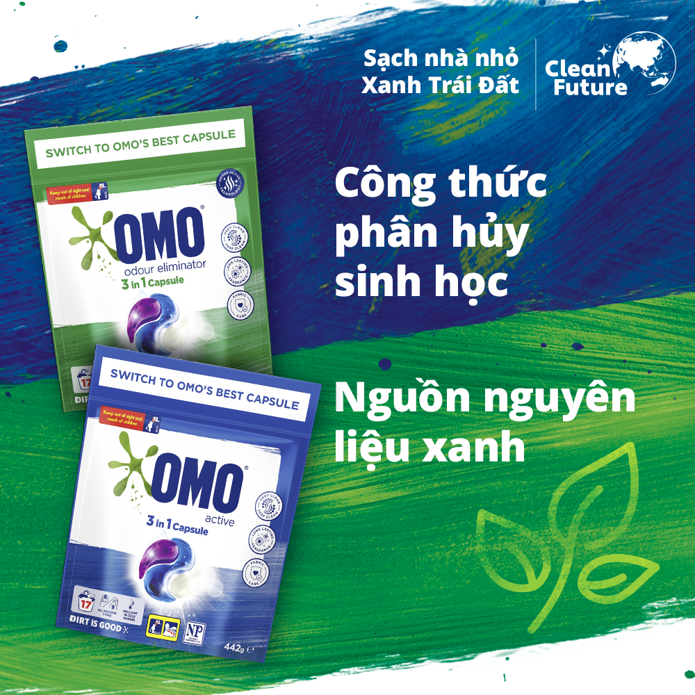 Túi viên giặt xả OMO tiện lợi công nghệ Anh Quốc