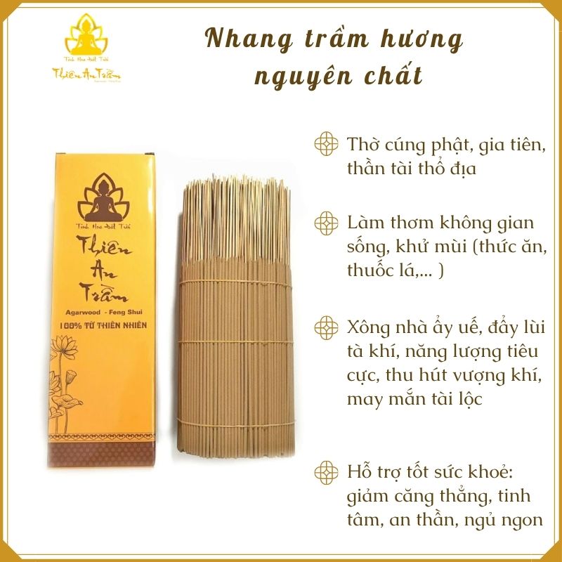 Nhang trầm hương nguyên chất tự nhiên Size 30cm - Hộp 1kg